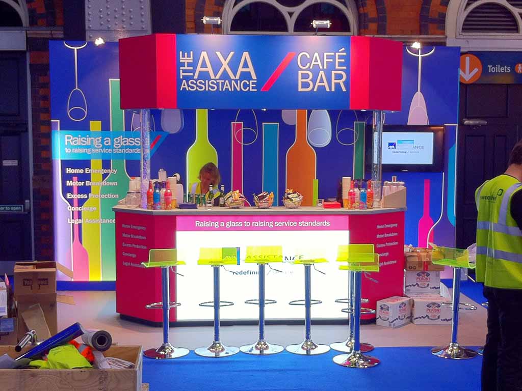 Axa custom built exhibition stand