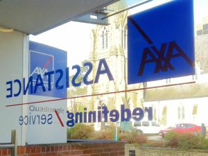 Axa window vinyl signage