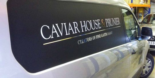 Van signage for Caviar House