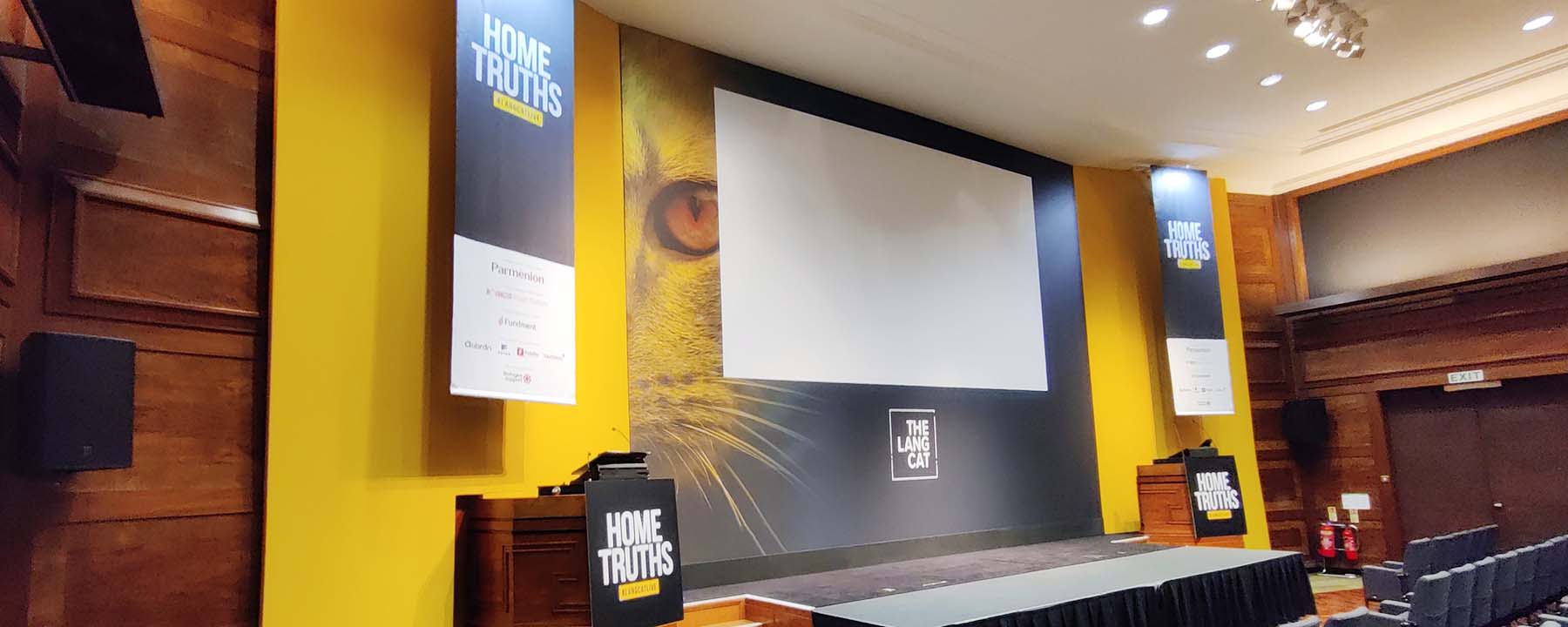 Lang Cat staging backdrop at RIBA, London